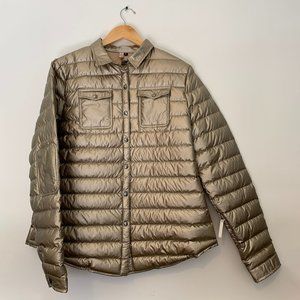 NEW Harrow Royale Down Puffer Shirt in Metallic Gold